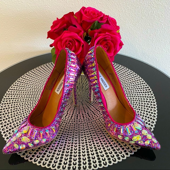 Steve Madden Galaxxie Glitzy Glam Fuchsia Party Pumps (Size 6).🌹 - Picture 2 of 16